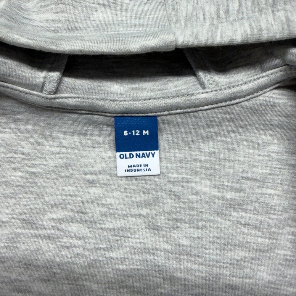 Old Navy Hooded Jumpsuit 3D Ears 6-12M Gray Unisex Baby Romper 842252-00